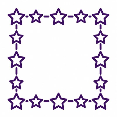 Purple Star Outline Border