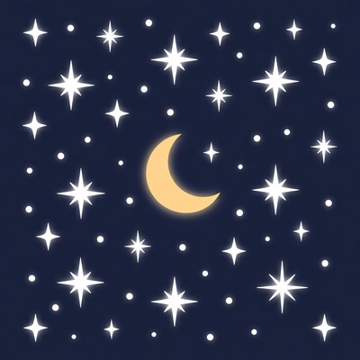 Crescent Moon and Stars