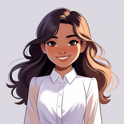 Smiling Asian woman in white shirt