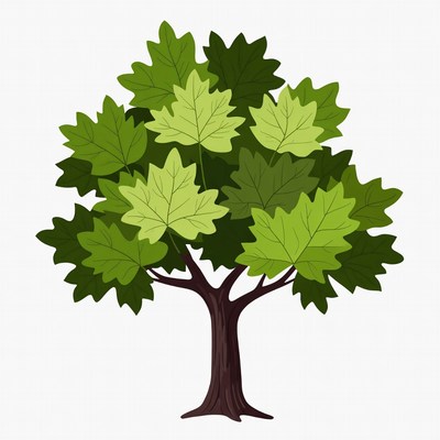 Green Maple Tree Illustration
