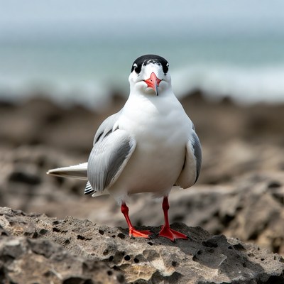 Caspian Tern on Rocky Beach