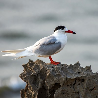 Gull-billed Tern on Rock