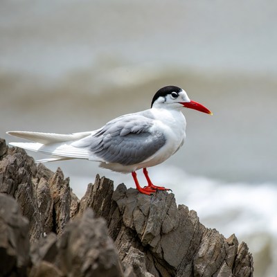 Gull-billed Tern on Rocks