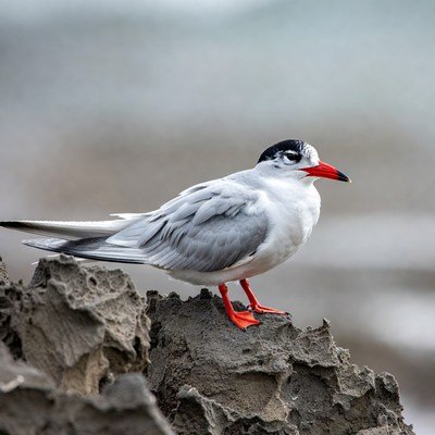 Gull standing on rock