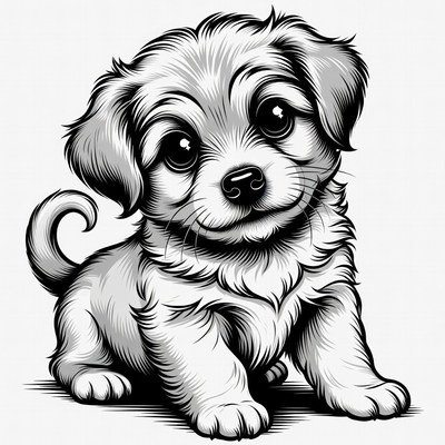 Cute puppy illustration