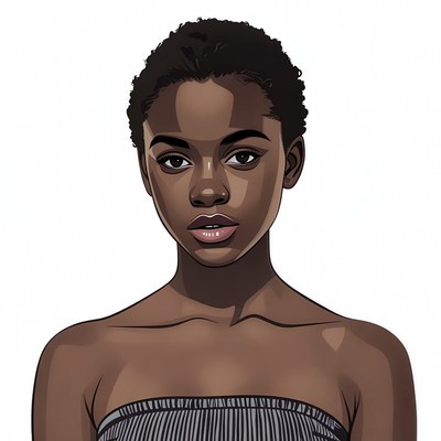 African-American woman in tube top