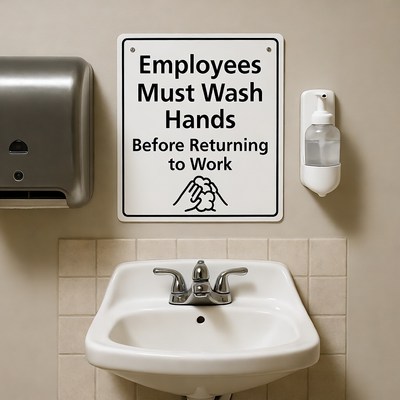 Employees Must Wash Hands Sign