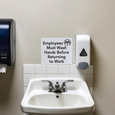 Employees Must Wash Hands Sign