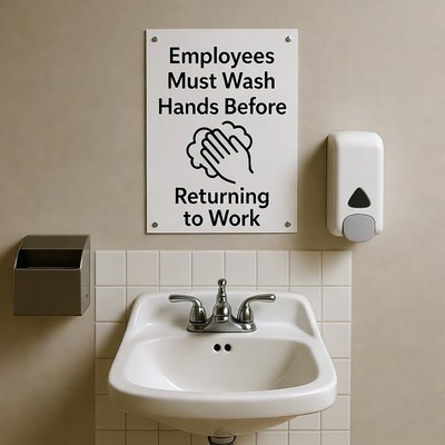 Employees Must Wash Hands Sign