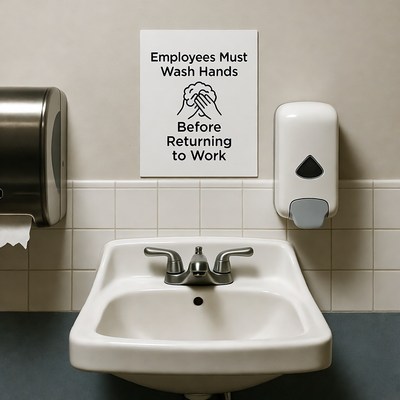 Employees Must Wash Hands Sign