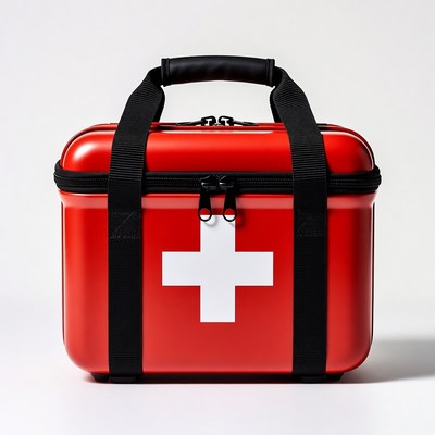 Red First Aid Kit Box