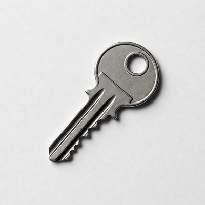 Silver house key