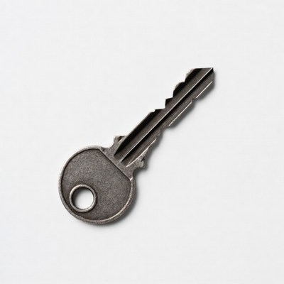 Metal house key isolated