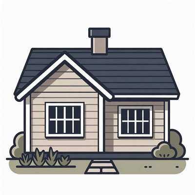 Cartoon House with Chimney