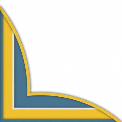 Yellow and Blue Curved Corner Border