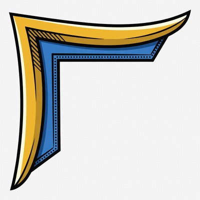 Yellow and Blue Cartoon Corner Border