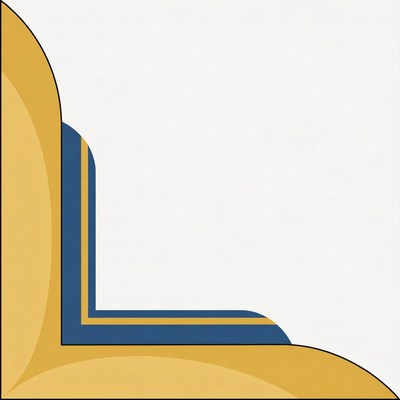 Yellow and Blue Corner Border