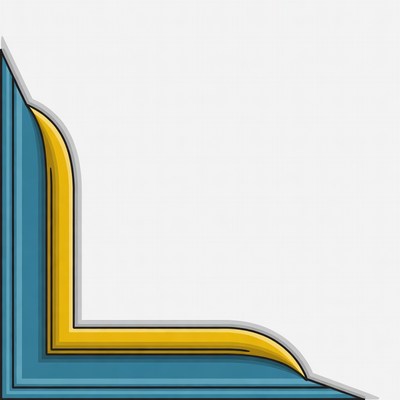 Blue and Yellow Corner Border