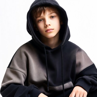 Boy in black hoodie