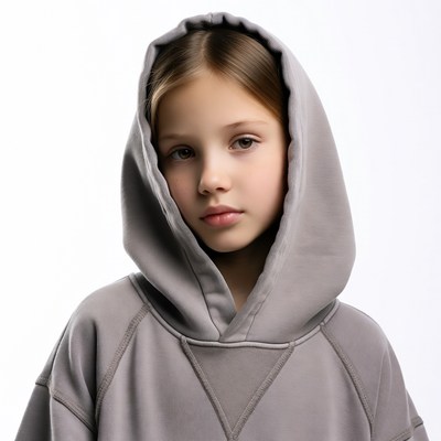 Girl in gray hoodie
