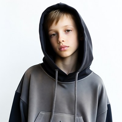 Boy in black hoodie