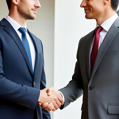 Two businessmen shaking hands
