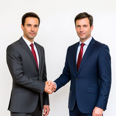 Two businessmen shaking hands