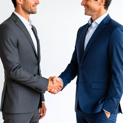 Two businessmen shaking hands