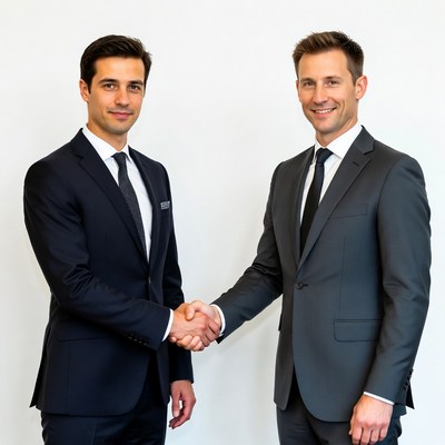 Two businessmen shaking hands