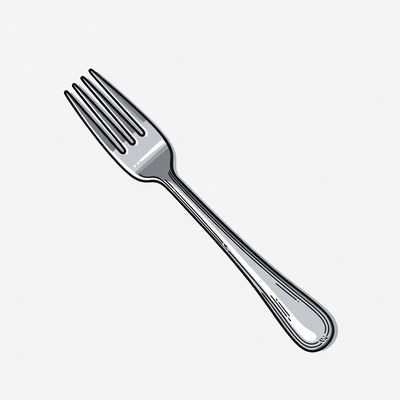 Silver Dinner Fork Illustration