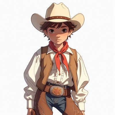 Cowboy boy in cowboy hat