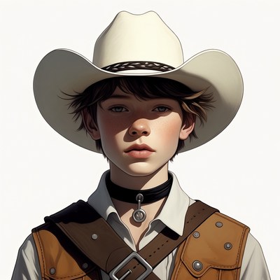 Boy in cowboy hat and vest