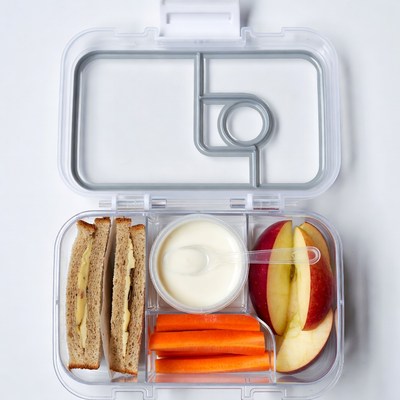 Open Bento Lunchbox with Sandwich