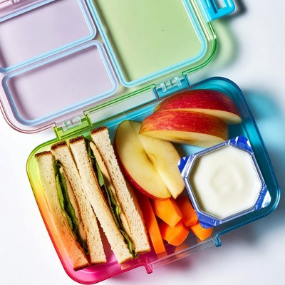 Colorful Bento Lunch Box Open