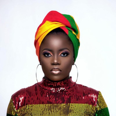 African woman in colorful headwrap