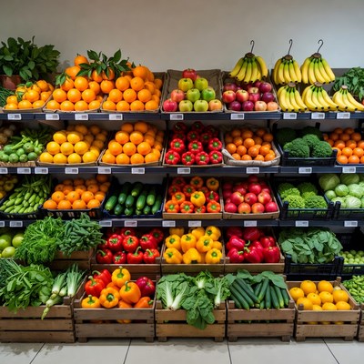 Colorful Fresh Produce Supermarket Display