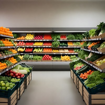 Grocery Store Vegetable Aisle