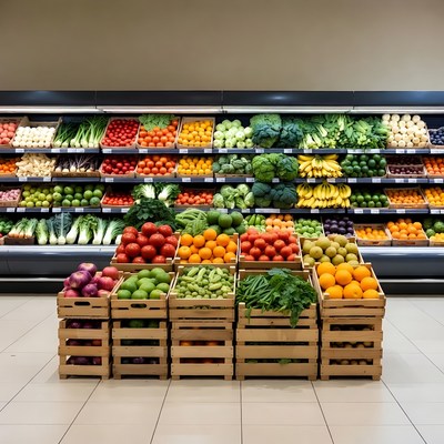 Grocery Store Fresh Produce Display