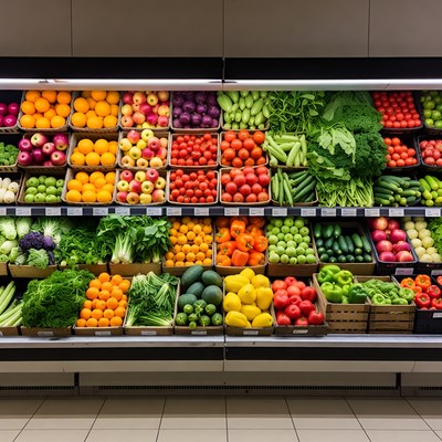 Grocery Store Fresh Produce Display