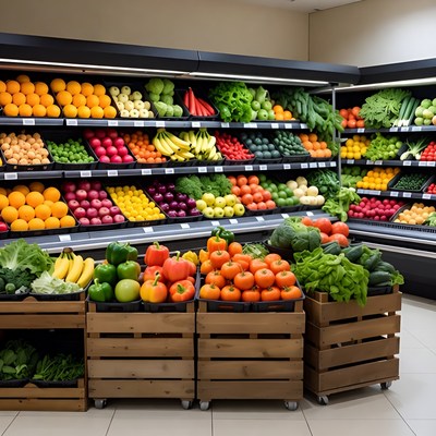 Grocery Store Fresh Produce Display