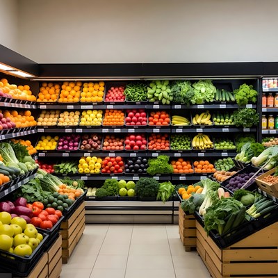 Grocery Store Fruit Vegetable Aisle