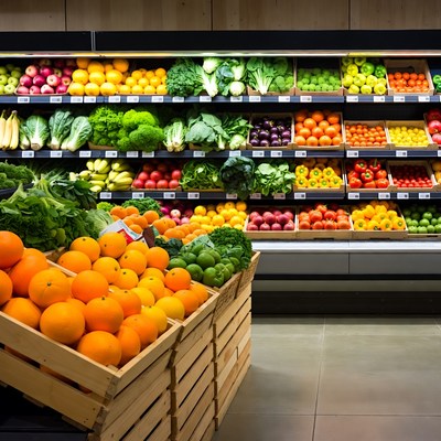 Grocery Store Fresh Produce Display
