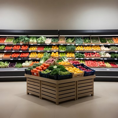 Grocery Store Vegetable Display