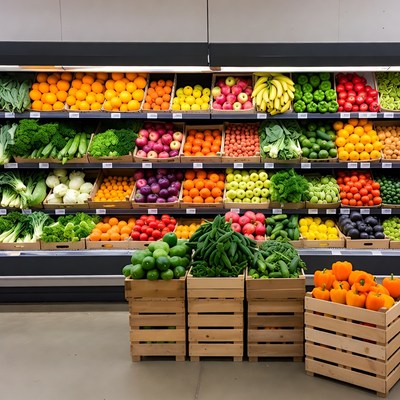 Grocery Store Fresh Produce Display