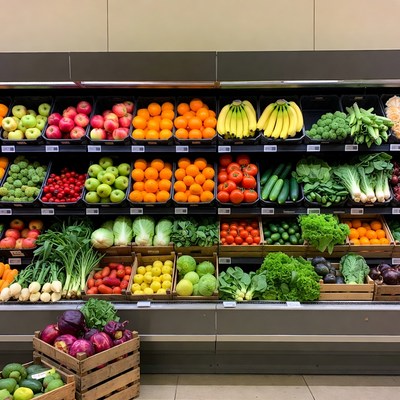 Grocery Store Fresh Produce Display