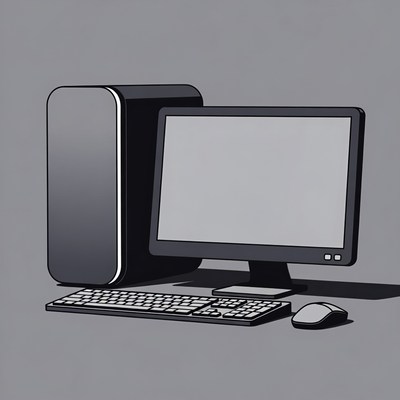 Desktop Computer with Monitor Keyboard Mouse