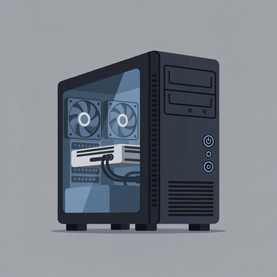 Gaming PC with GPU illustration