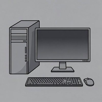 Desktop Computer with Monitor Keyboard Mouse