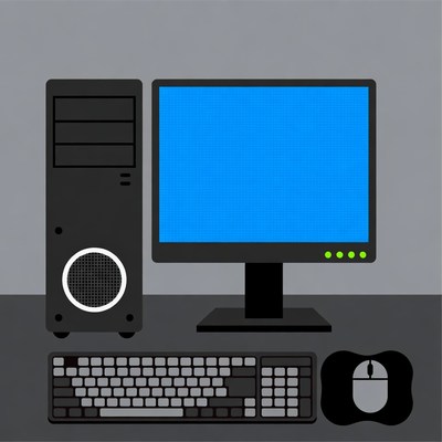 Desktop Computer with Monitor Keyboard Mouse