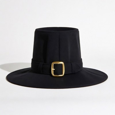 Black Hat with Gold Buckle